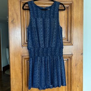 Navy blue sleeveless sundress with subtle snake print design size M by Joie